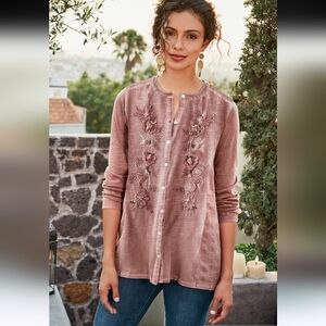 SOFT SURROUNDINGS ROSE COLORED L'ENCHANTE TOP SZ PL